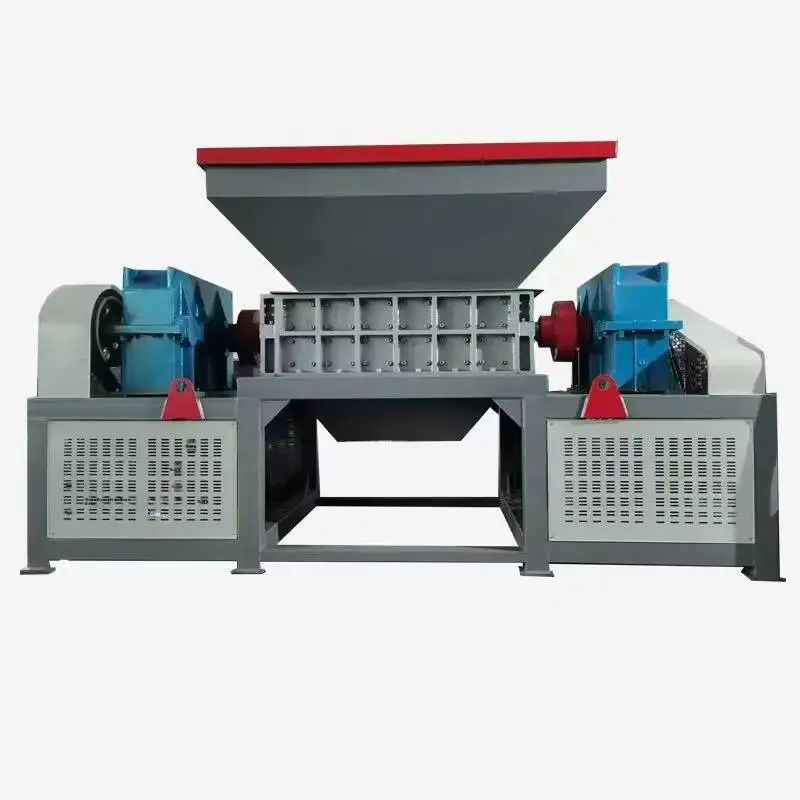 Multifunctional iron and steel scrap crusher, double shaft, rubber tire, plastic,  waste crusher