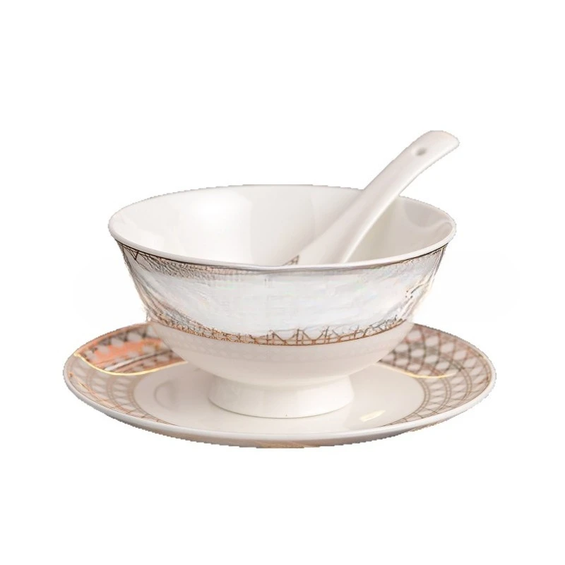 

Light luxury dish set, household ceramic tableware, high-end bone china bowls and plates