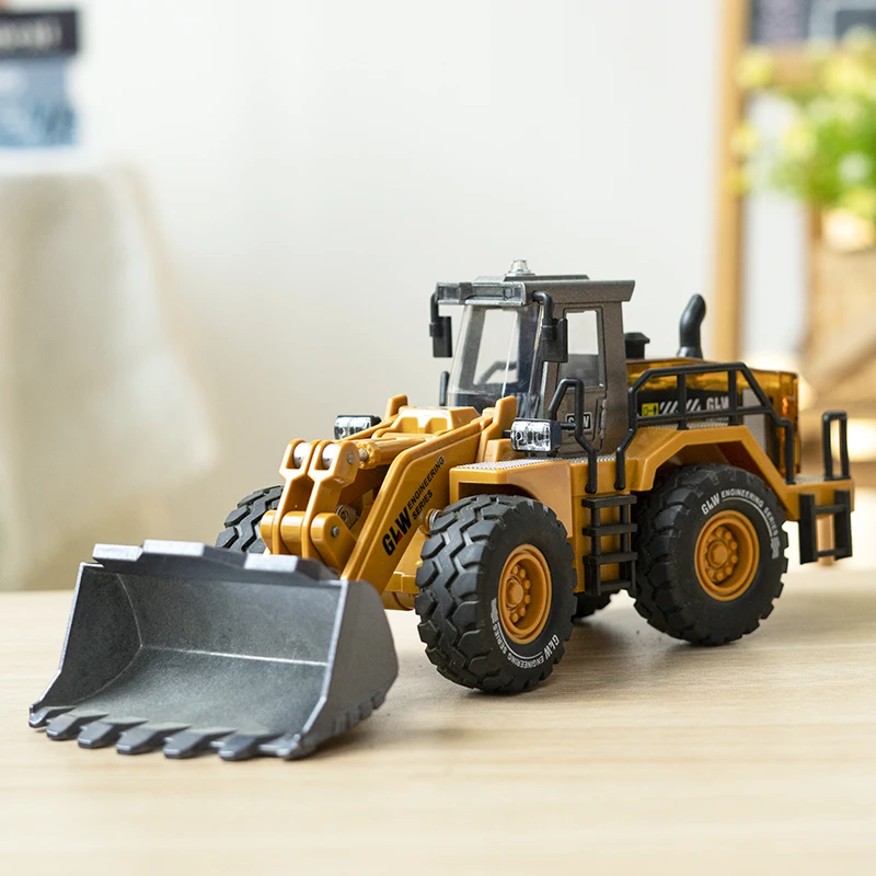 Bulldozer Legierung + Kunststoff Diecast Modell Engineering Spielen Fahrzeuge Zurückziehen Fahren Loader Auto Spielzeug Sammlung Geschenke Für Kinder