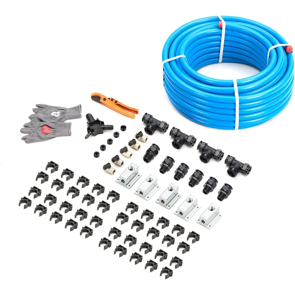 

Shop Air Line Kit 3/4" x 200ft 5-Ways Out HDPE Aluminum Air Compressor Piping for Garage LeakProof&Easy to Install Air Hose Kit