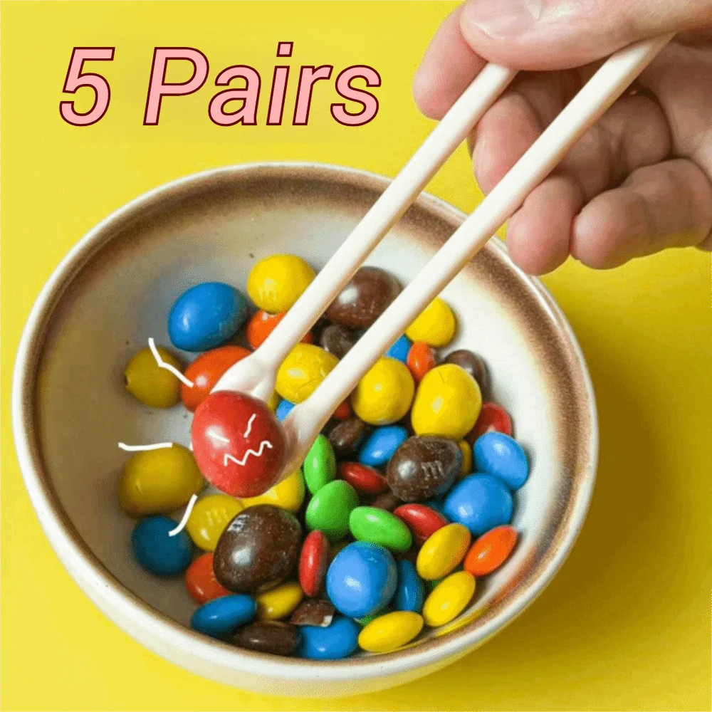

5 pair Plastic Palm Chopsticks Non-slip Head Anti-scalding Helping Hands Chopstick Long Handle Kids Training Chopsticks Snack