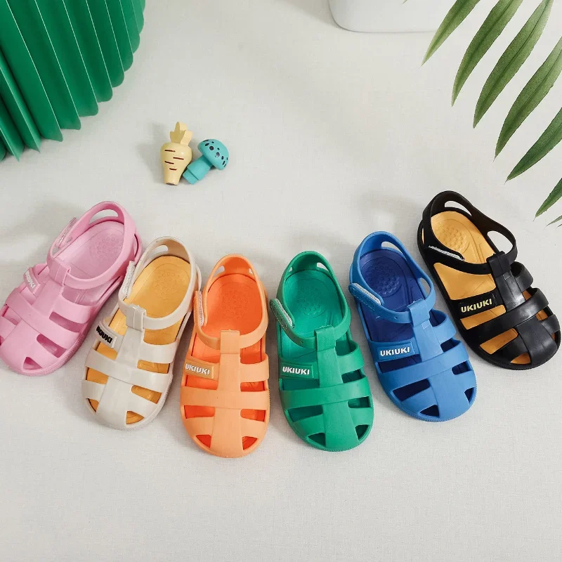 Children Beach Shoes for Sea Summer 2024 High Quality Girls Sandals Baby Soft Non-slip Princess Jelly Shoes Boy Roman Flip-flops