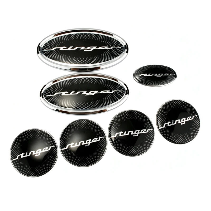 7pcs 3D ABS K Logo Car Front Hood Rear Trunk Logo Emblem Badge Stickers for Kia Sportage Sorento Optima Forte Rio Stinger K5