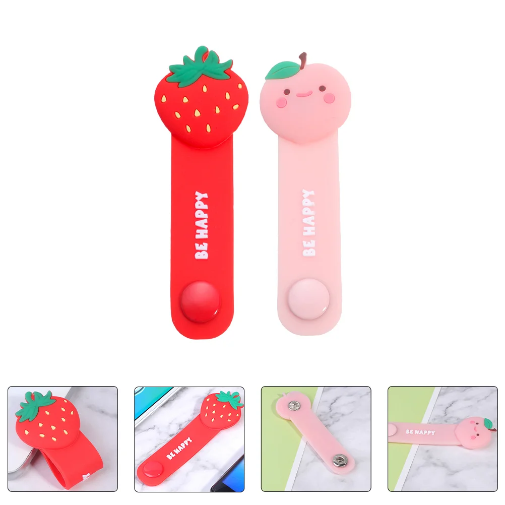 

2pcs Fruit Silicone Cable Organizer Durable Desktop Storage Clean Tidy Management Wrappers for Phone Data Lines Headset