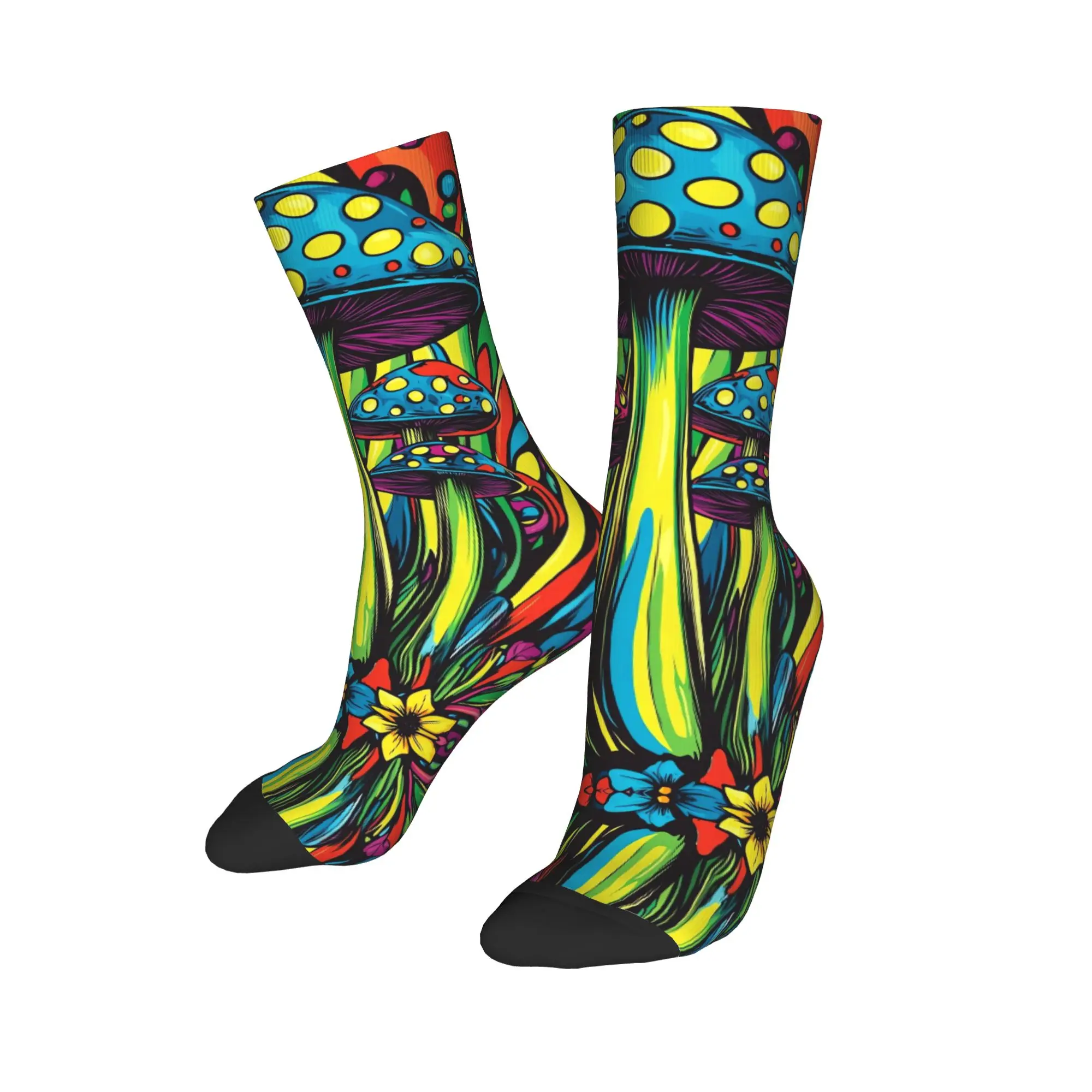 Cartoon-Graffiti Bunte Psychedelische Pilz-Socken Koreanische Socken Winter Rutschfeste Socken Damen Herren Lauf-Softsocken