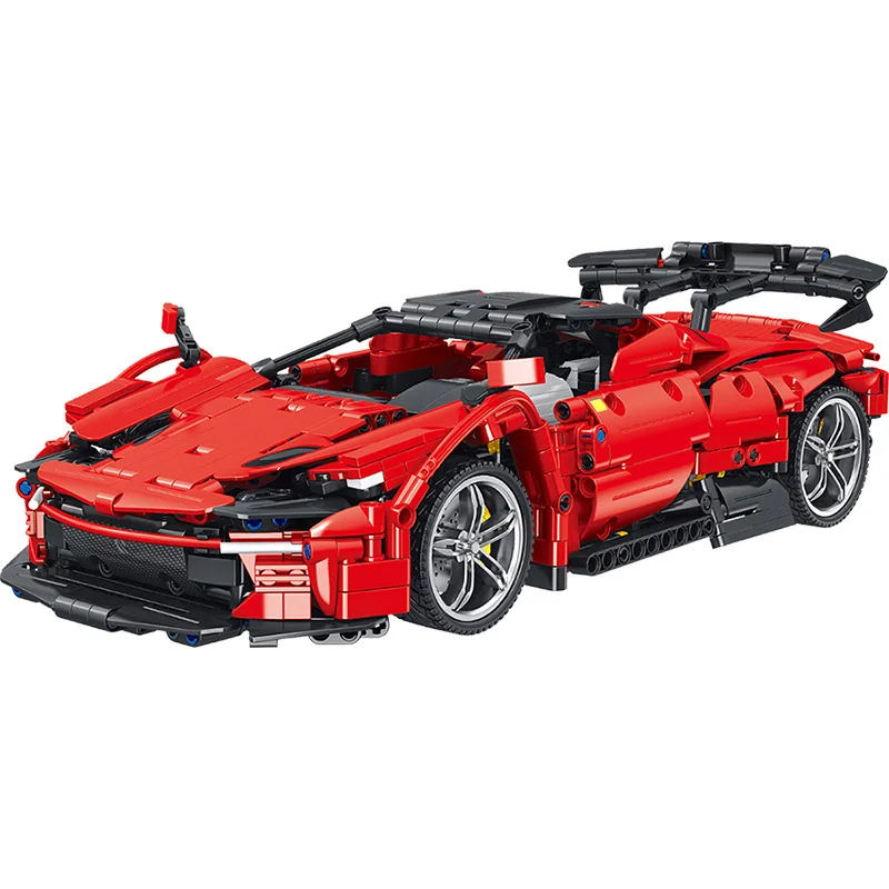 Technical 1:14 Scale 2.4hz Remote Control Super Sport Car Italia Daytona SP3 Build Block Model Racing Vehicle Steam Brick RC Toy