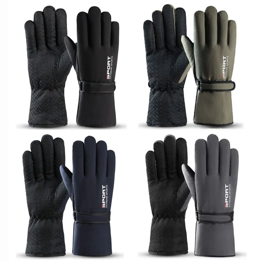 Keep Warm Winter Ski Gloves Waterproof Windproof Thickened Full Finger Gloves Non-slip Multifunction Men Mittens Outdooor