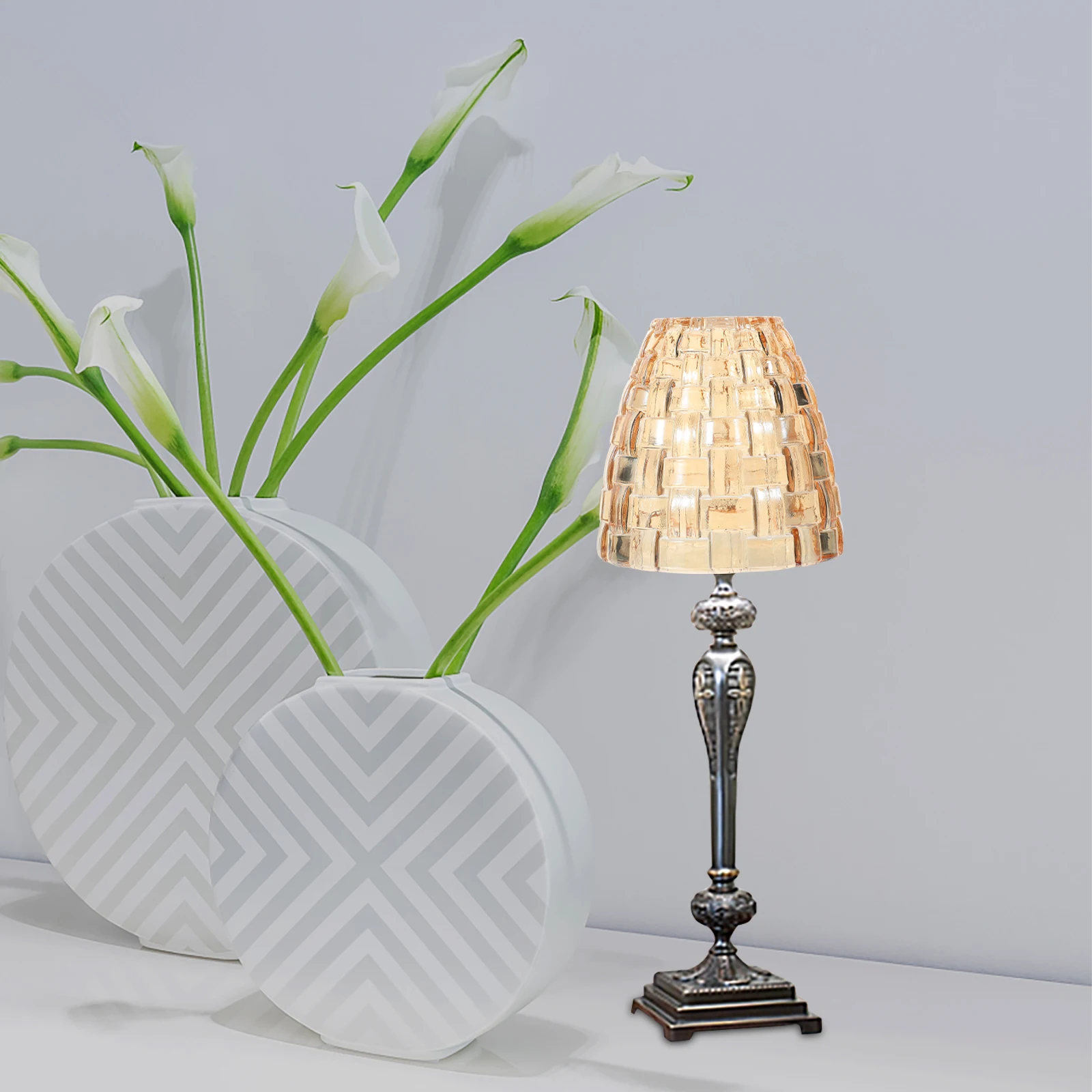 

Aromatherapy Table Lampshade Glass Lamp Shade Decor Desktop Round Small Holder Multi-functional Home Office Hotel