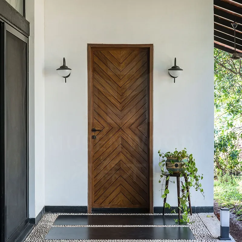 for Customized Bedroom Swing Door All Solid Wood Paint-free Log Teak Black Walnut Sound Insulation Light Luxury Mute