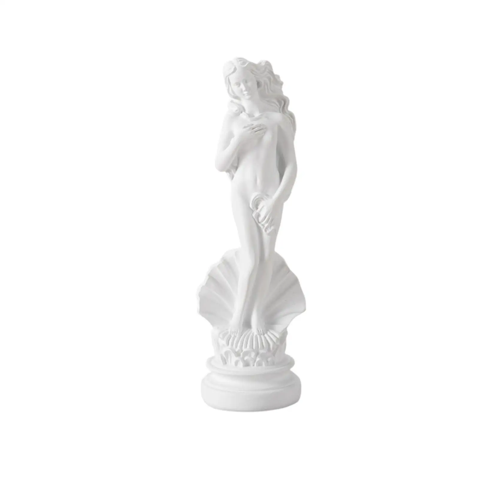 Aphrodite Resin Sculpture Shell-Backed Greek Deity Figurine Round Base Greek Mythology Figurines