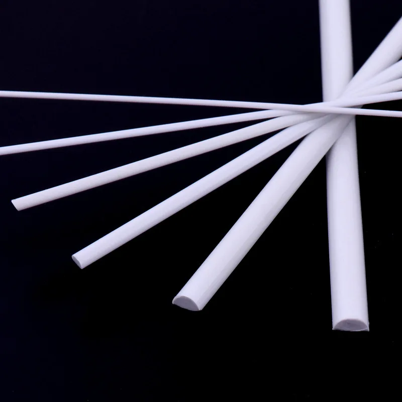 10-50PcsDIY ABS Half Round Rod Bar Model Making, Hobby Crafts Home Decoration Multiple Diameters 1/1.5/2/3/4/5/6/8/10mm