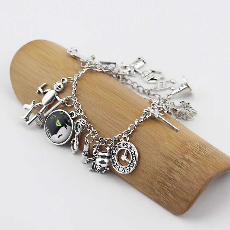 Fashion Wicked Charm Bracelet Wicked the Musical Bangle Jewelry Defy Gravity Elphaba Glinda Crystal Beads Bracelets