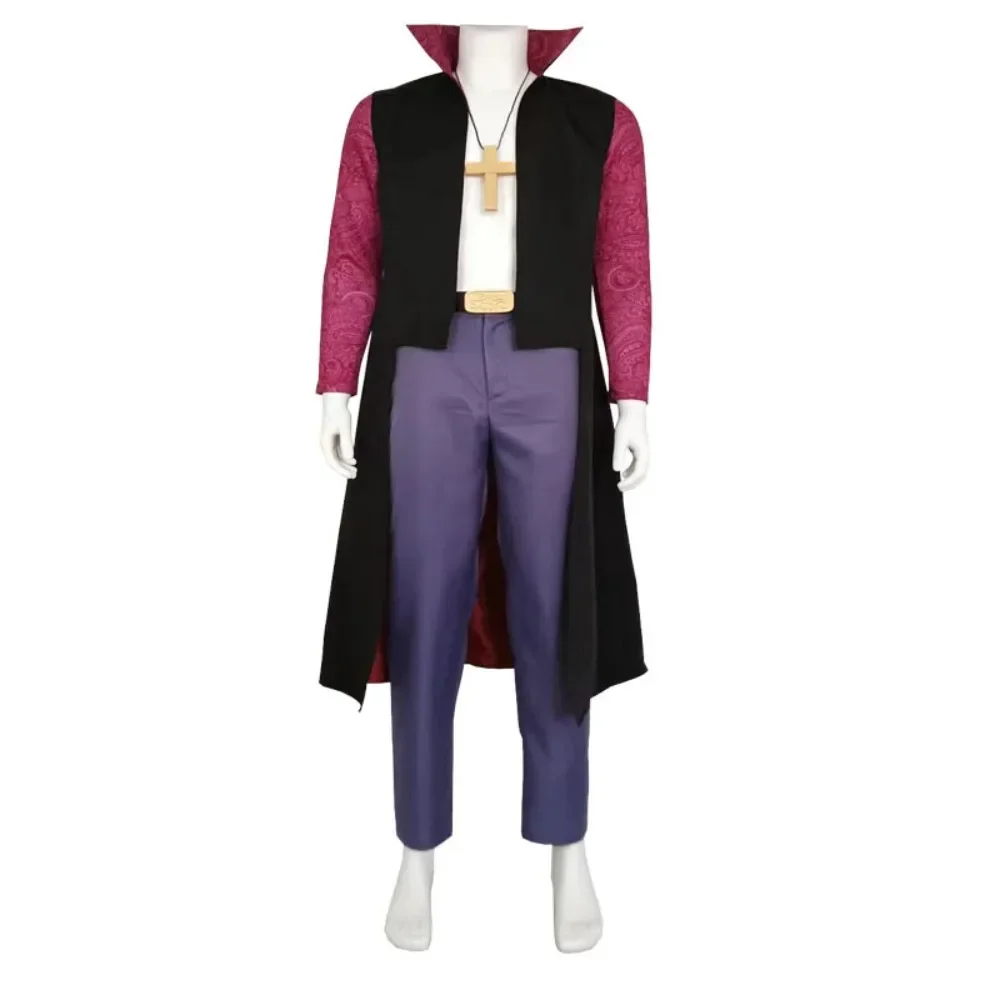 Anime Dracule Mihawk Cosplay Costume Trench Coat Outfit for Men Uniform Halloween Christmas Carnival Party Full Set Role Play