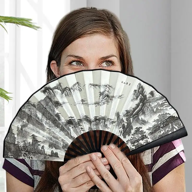 Folding Hand Fan Hand Held Chinese Folding Fan Creative Chinese Style Handheld Crafts Home Decor For Women Adults Kids Teens