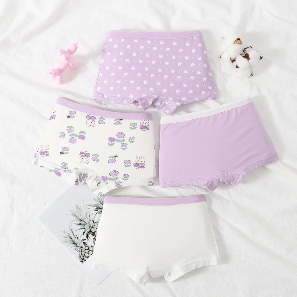 New Children's Pure Cotton Underwear, Girls' Panties, Baby Boyshorts, Breathable Pure Cotton, For Small, Medium, And Large Girls