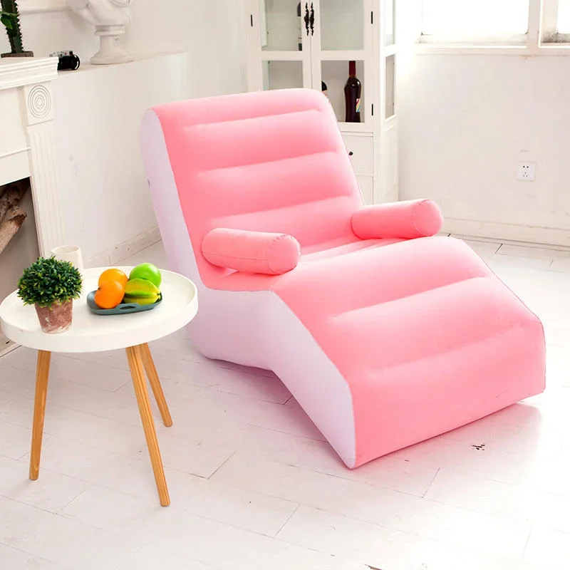 

Inflatable sofa bed living room Pvc flocking inflatable s-shaped living room lounge