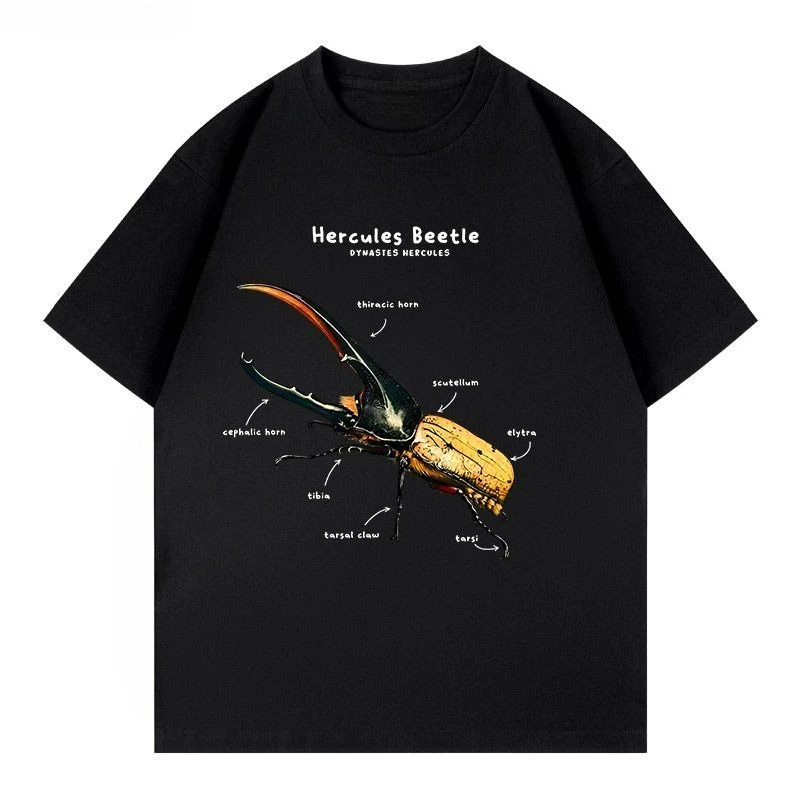 Longo alabarda grande dipper análise imagem diversão animal e inseto ciência popularização camiseta puro algodão unisex respirável topos