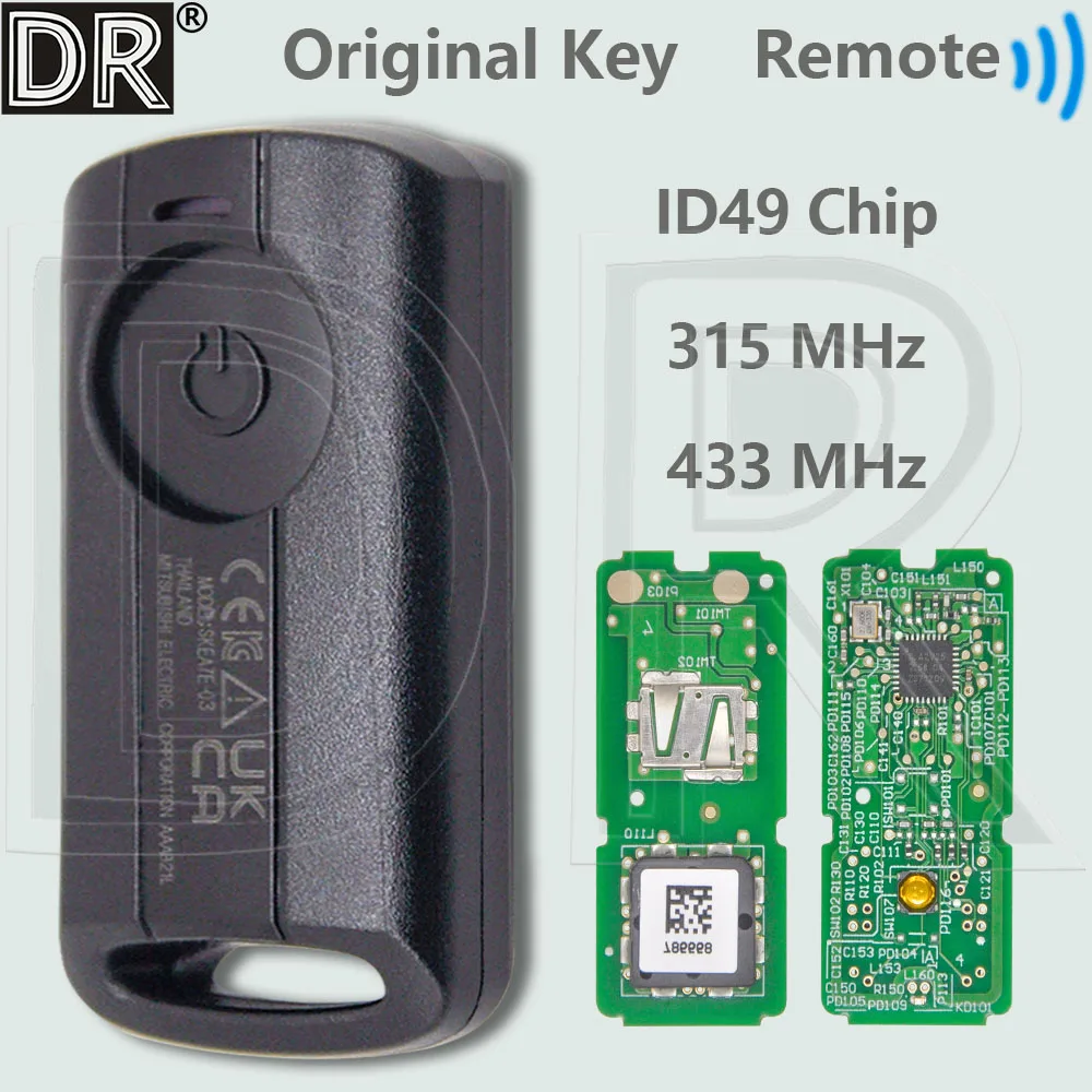 DR Origianl ID49 Chip 315/433MHz Motorcycle Scooter Remote Key For Yamaha NVX NVX155 XMAX XMAX300 QBIX AEROX JAUNS