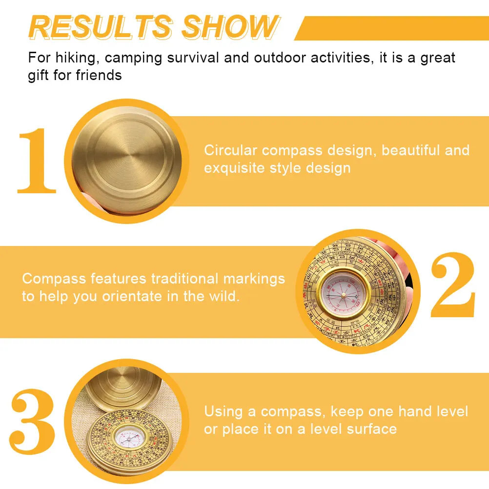 

2pcs Small Chinese Style Vintage Compass Portable Outdoor Camping Tool Durable Alloy Acrylic For Hiking Kids Gifts Survival
