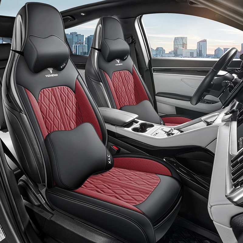 

Front Single Seat, Luxurious Pu Leather Full-Cover Integrated Car Seat Cover, Universal, Breathable and Comfortable, Not Stuffy, Suitable for All Seasons, Fits the Seat Well, Non-Slip and Does Not Shift, Easy to Clean and Maintain, with Three-Dimensional 