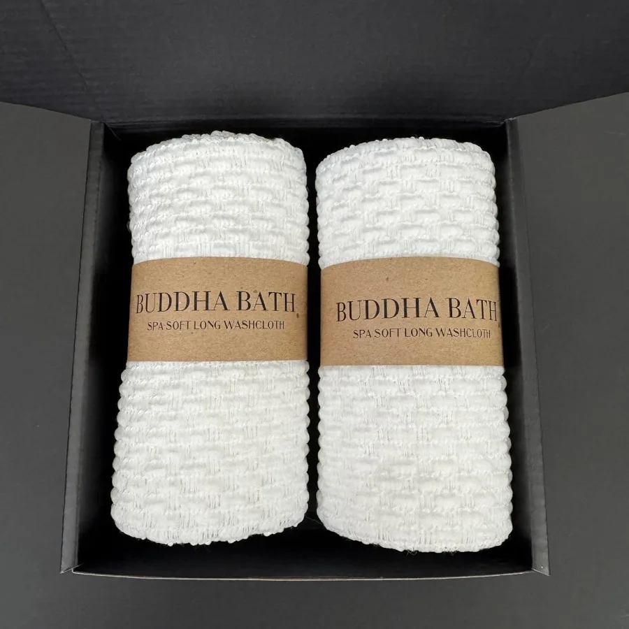 柔らかなロングシャワータオル、顔と体のケアに最適、バスルームやスパでの毎日の使用に最適、吸水性があり肌に優しい