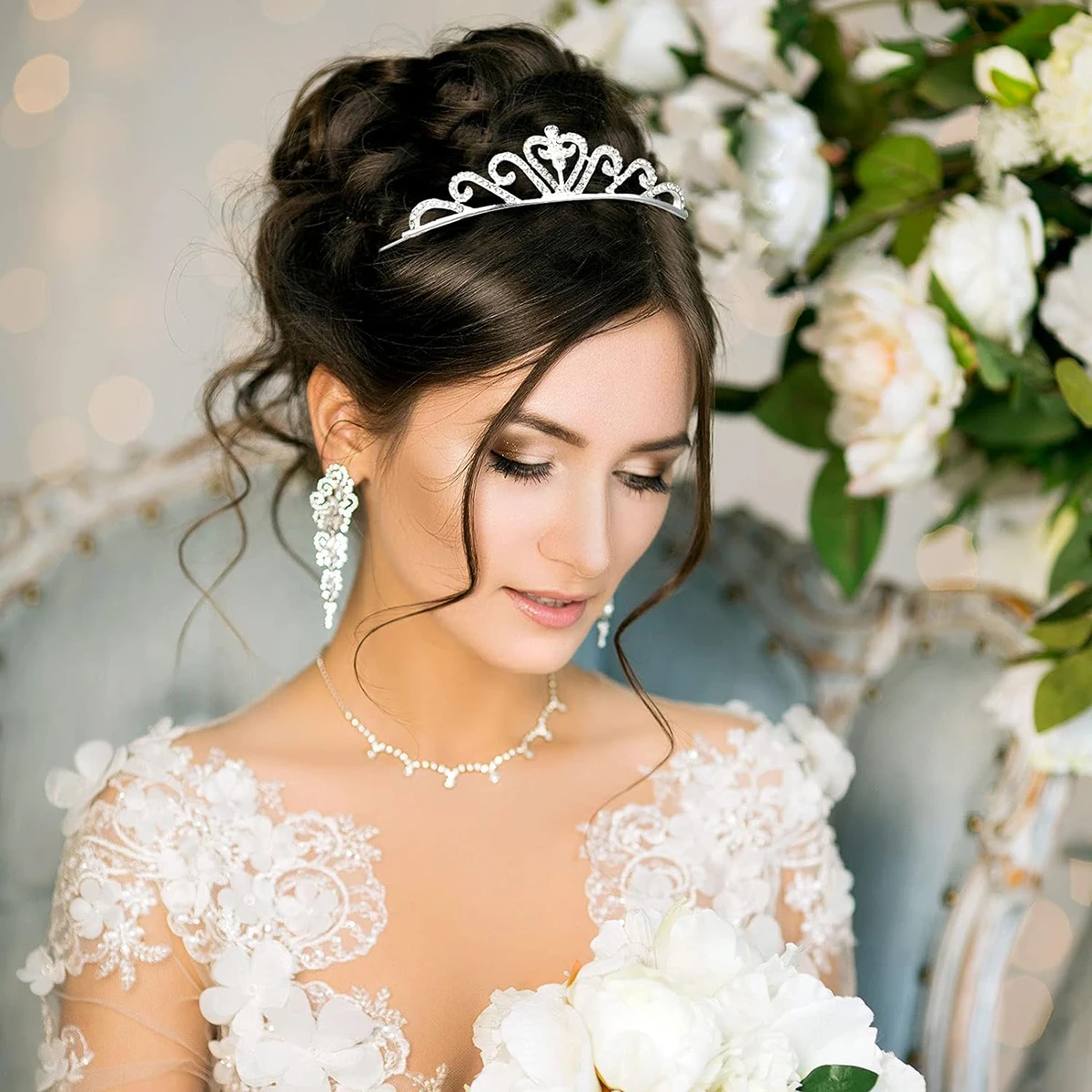 Children Crown Hair Comb Korean Girl Headwear Crystal Hair Band Princess Party Tiara Mother and Daughter Parent-Child Crown image 3