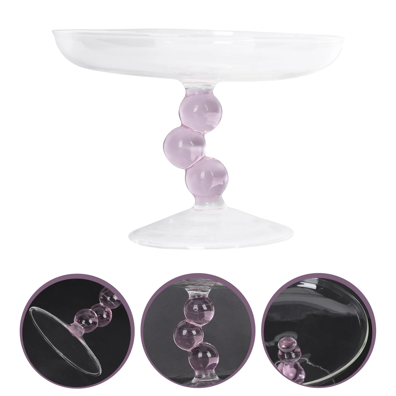 

Cake Holder Plate Stand Glass Snack Tray Dessert Storage Ornamental Fruit Pastry Chocolate