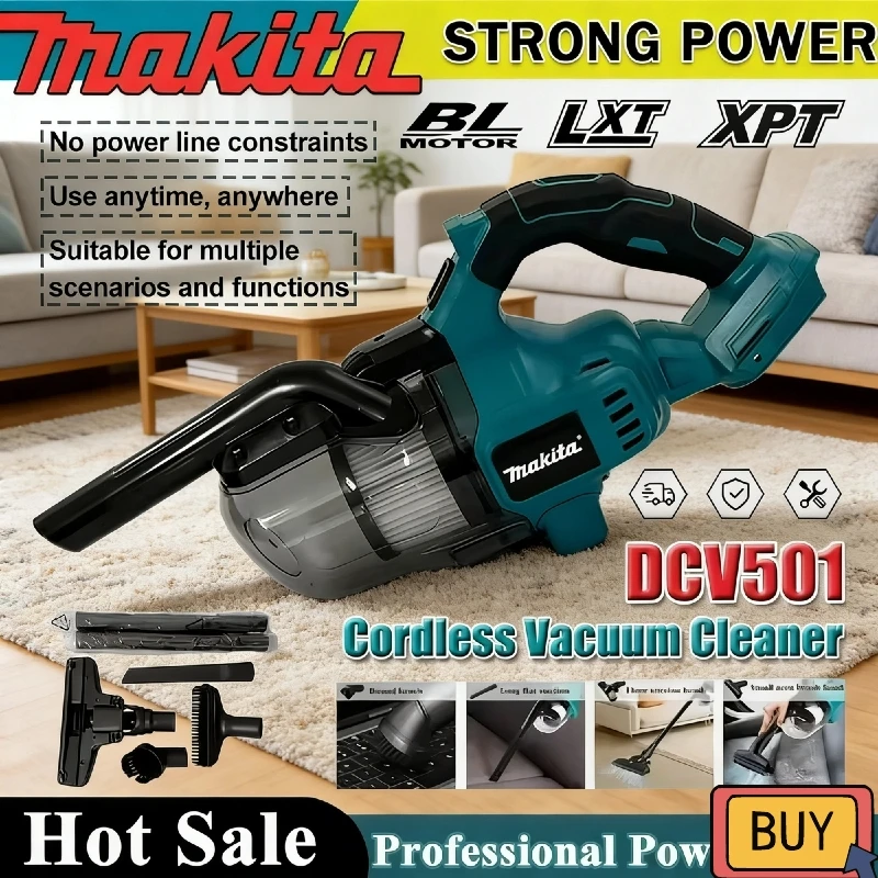 

Makita Cordless Electric Vacuum Cleaner LED Portable Household Industrial Construction Cleaning Tool For 18/20V Battery