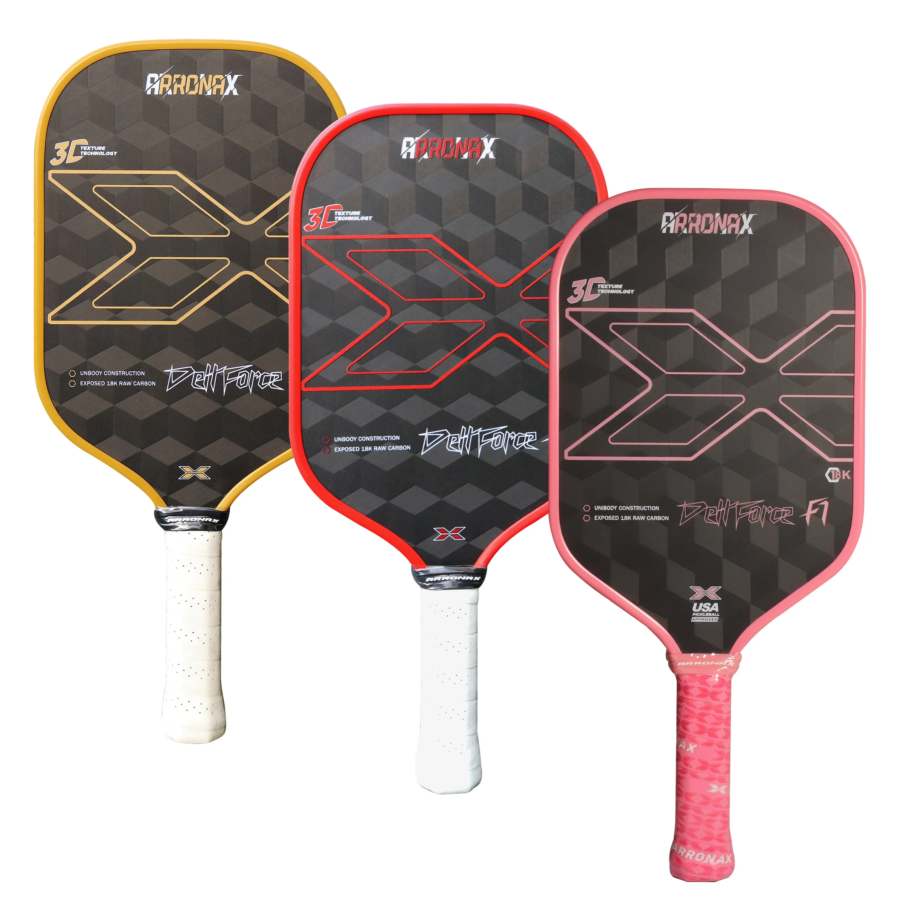 Raw Carbon Fiber Pickleball Paddle, 3D, 18K, 16mm, Honeycomb Core, Thickness for Spin and Control, Racket for Beginner and Pro