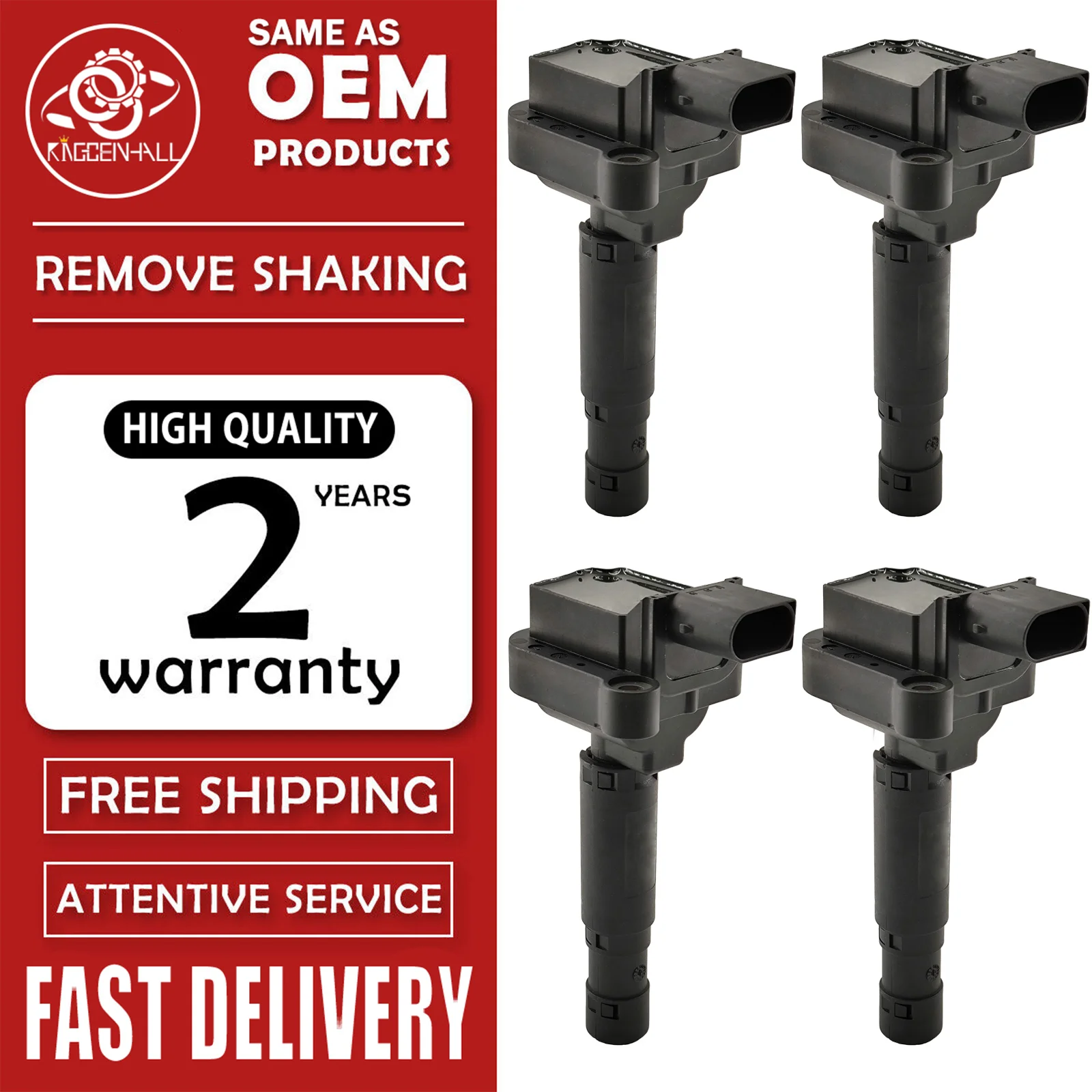 4PCS IGNITION COI PACK 0001502580 COMPATIBLE WITH MERCEDES‑BENZ C‑CLASS W203 CLC‑CLASS CL203 E‑CLASS COUPE C207 A0001502980