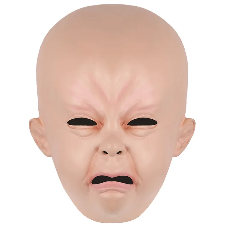 ハロウィンラテックスマスクかわいい赤ちゃん泣き顔人形愚かな子供マスクバーダンスマスク子供のパーティーのパフォーマンス衣装アクセサリー