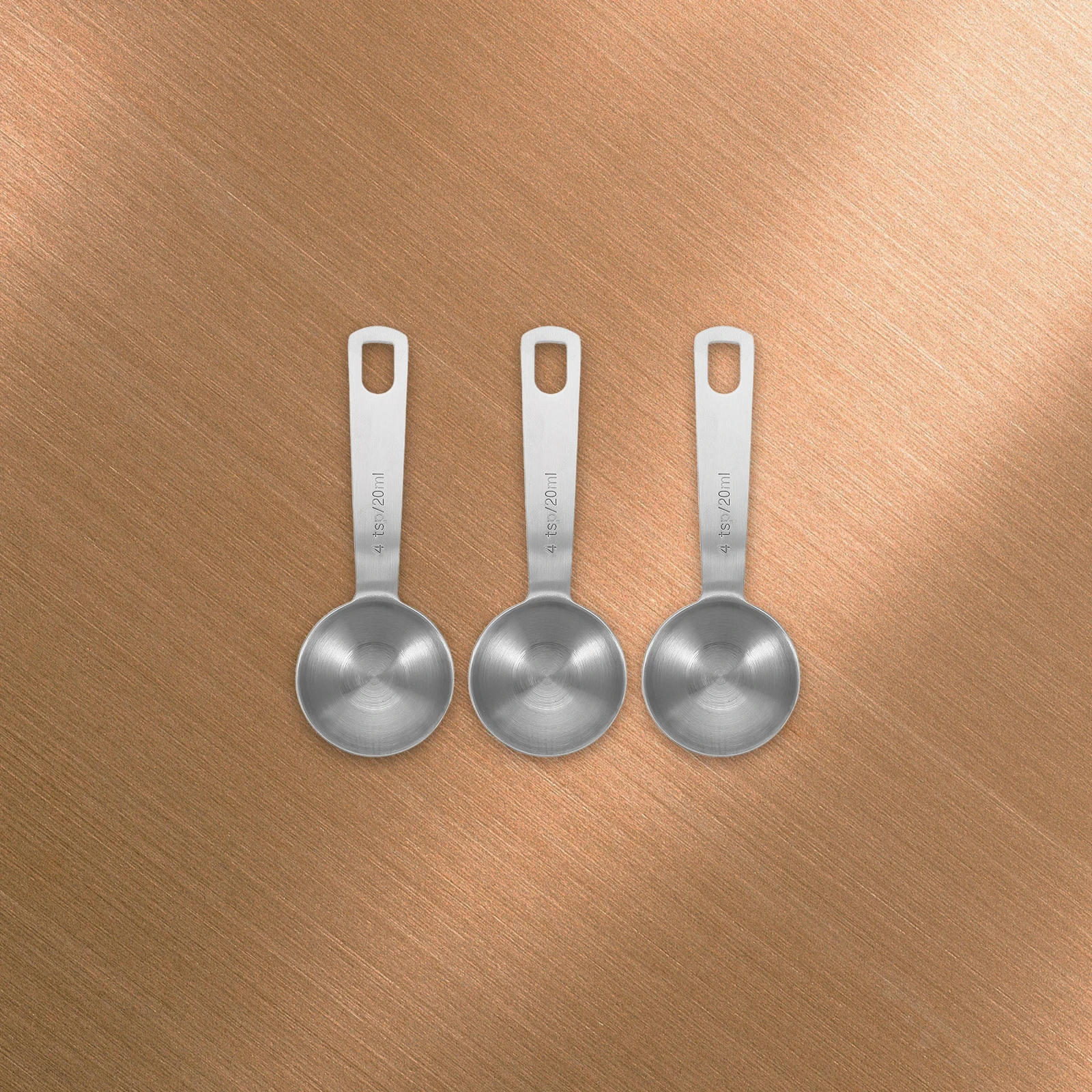

4Pcs Stainless Steel Measuring Spoons Set Compact Kitchen Cooking Baking Measuring Tools for Coffee Restaurant