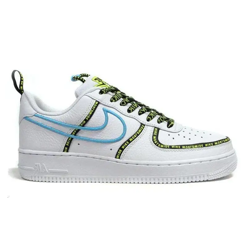 Nike Air Force 1 Low Worldwide White Blue Fury Volt Sneakers shoes CK7213-100 With Original Box