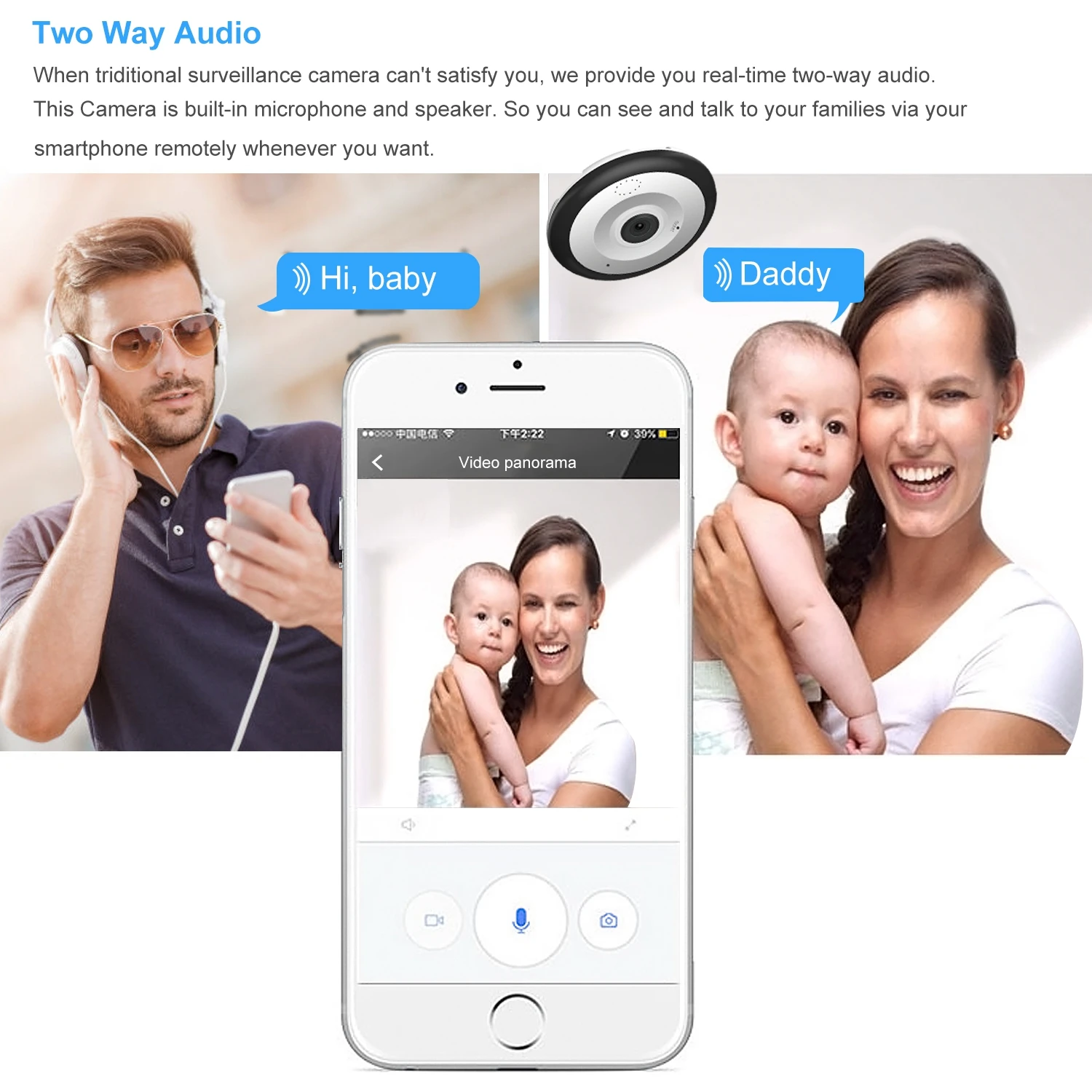 V380 Pro-Mini Caméra de permission IP WiFi 5MP Fisheye Guardian, Dispositif de Sécurité Domestique Intelligent, Résistant à 360, Protection Réseau CCTV