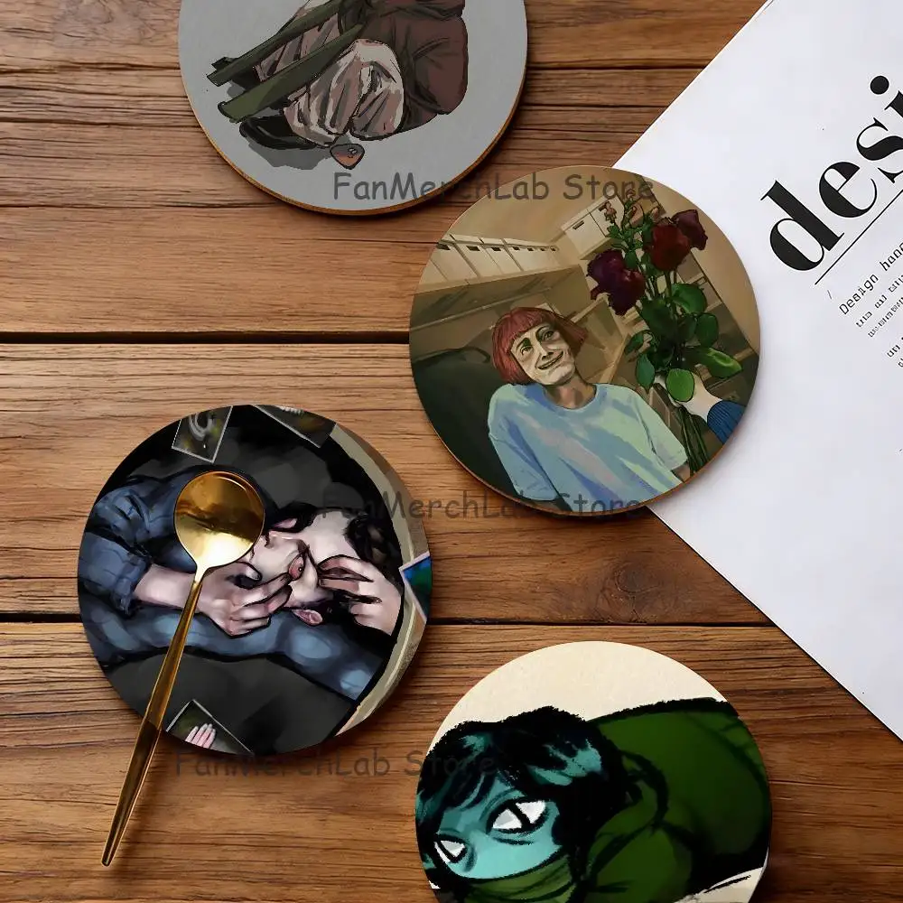 

No Im Not a H-Human-S Round Coaster Non-slip table mat Insulated Coasters Kitchen Dining Room Tabletop Decor
