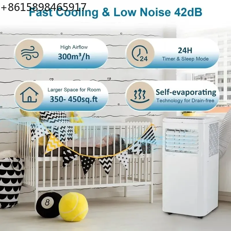 8000 BTU Portable Air Conditioner for Home Use with Window Vent Kit 3-in-1 Cooling Dehumidifying Fan for 450 Sq.ft Fast