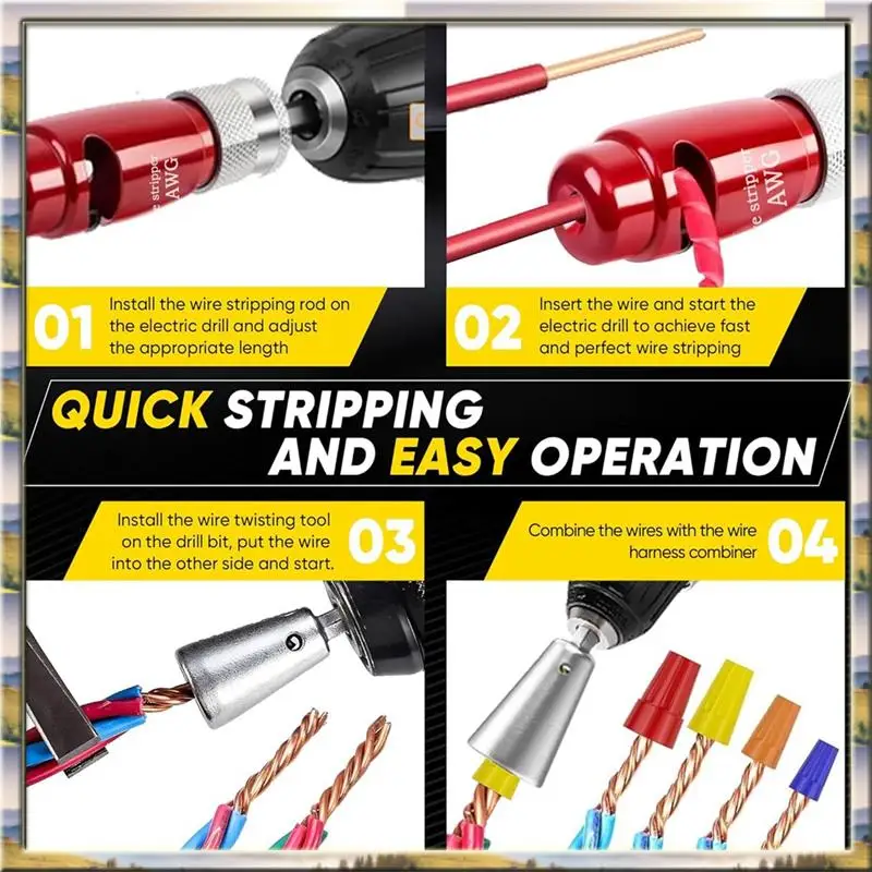 

DHDL Wire Stripper Fordrill Wire Twister Tool Fordrill Electrical Tool Wire Nut Twister