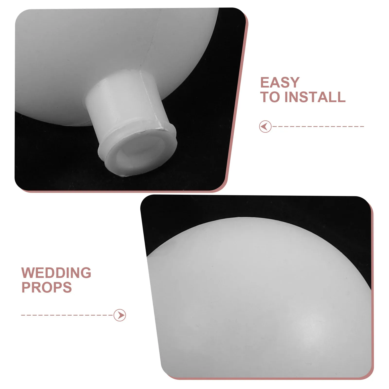 8Pcs Globe Lampshades White Round Plastic Light Globes 3.14inch 2.36inch Wedding Aisle Spherical Lamp Shade Pathway Lamp
