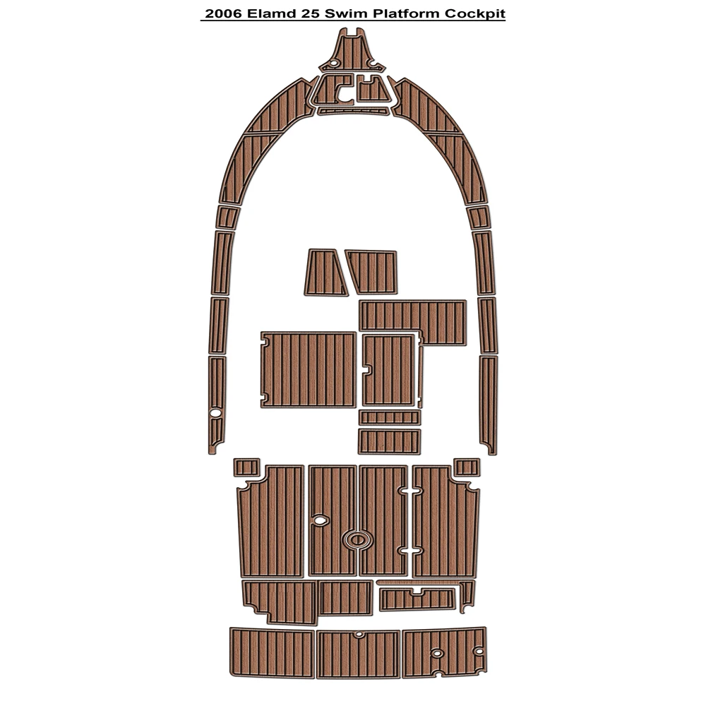 

2006 Elamd 25 Swim Platform Cockpit Pad Boat EVA Foam Faux Teak Deck Floor Mat SeaDek MarineMat Style Self Adhesive