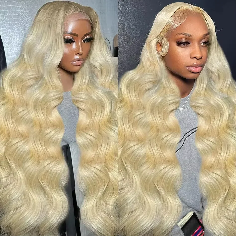 13x6 Body Wave HD Lace Frontal Wig Preplucked Brazilian 613 Honey Blonde Colored 13x4 Lace Front Human Hair Wigs For Women