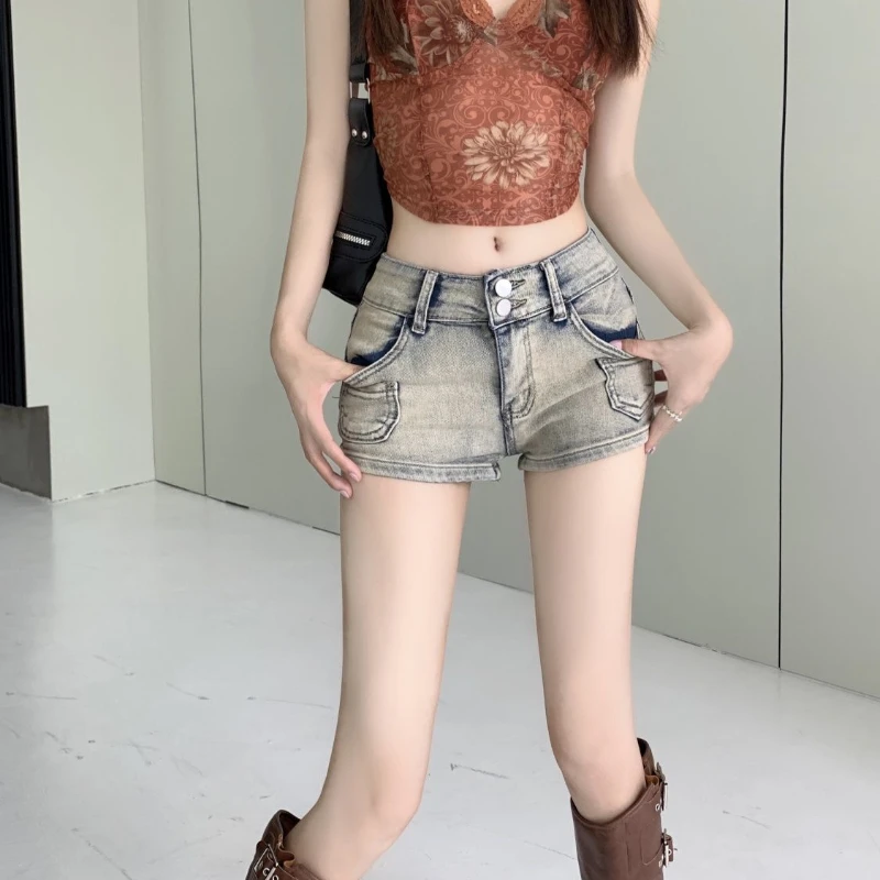 

Women's High Waist Elastic Denim Looks Slim and Tight A-line Hip Straight Pants