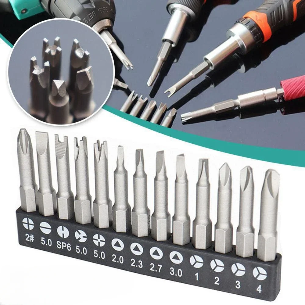 Especial-shaped Chave de Fenda Grupo U-shaped Y-shaped Triângulo Cruz Interna Três Pontos Phillips Slotted 50 mm 13 Pcs