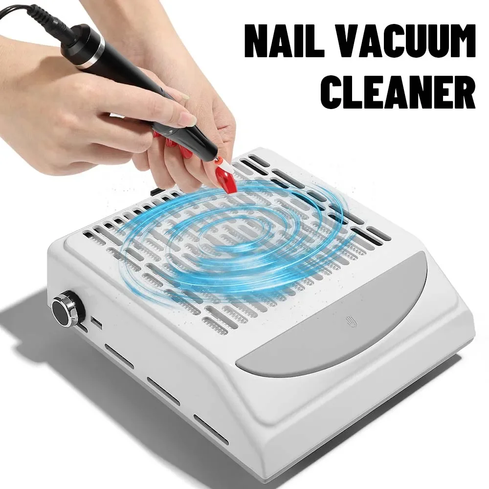 New Strong Power 180W Nail Vacuum Cleaner for Manicure Pedicure Nail Dust Collector With Reusable Filter Reduce 98% Dust