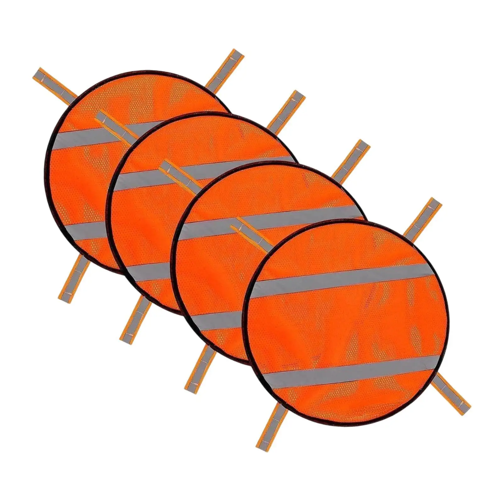 

4x Orange Mesh Panels High Visibility Panels Survival Portable Attach to Backpacks for Hiking Climbing Travel Cycling Camping
