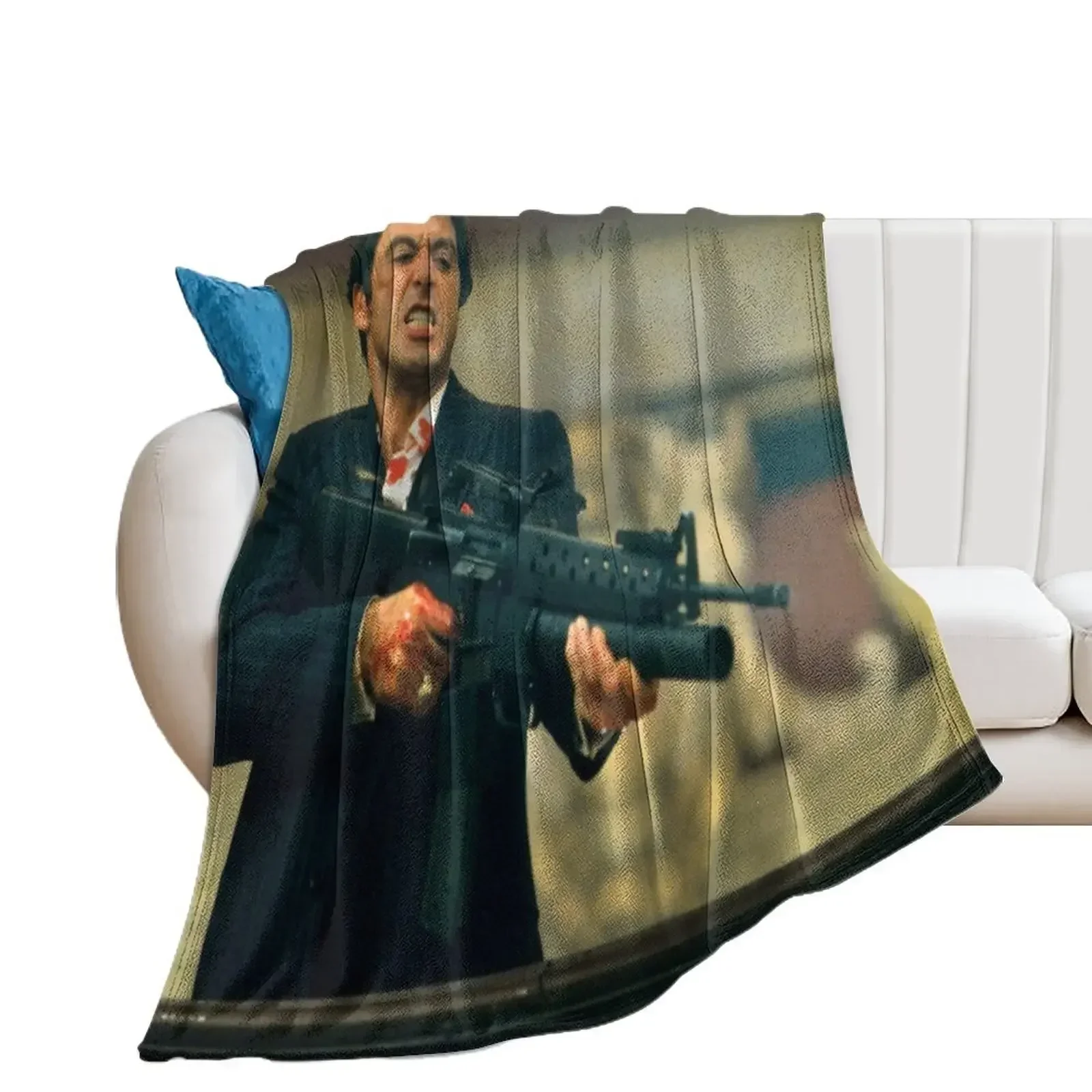 Scarface Throw Blanket for winter Soft Plaid Polar Blankets