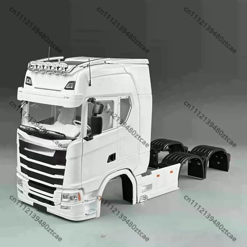 RC Tractor‑Truck Open‑Door Cab Shell, European‑Style Truck Head Housing, Hobby Upgrade Spare‑Part