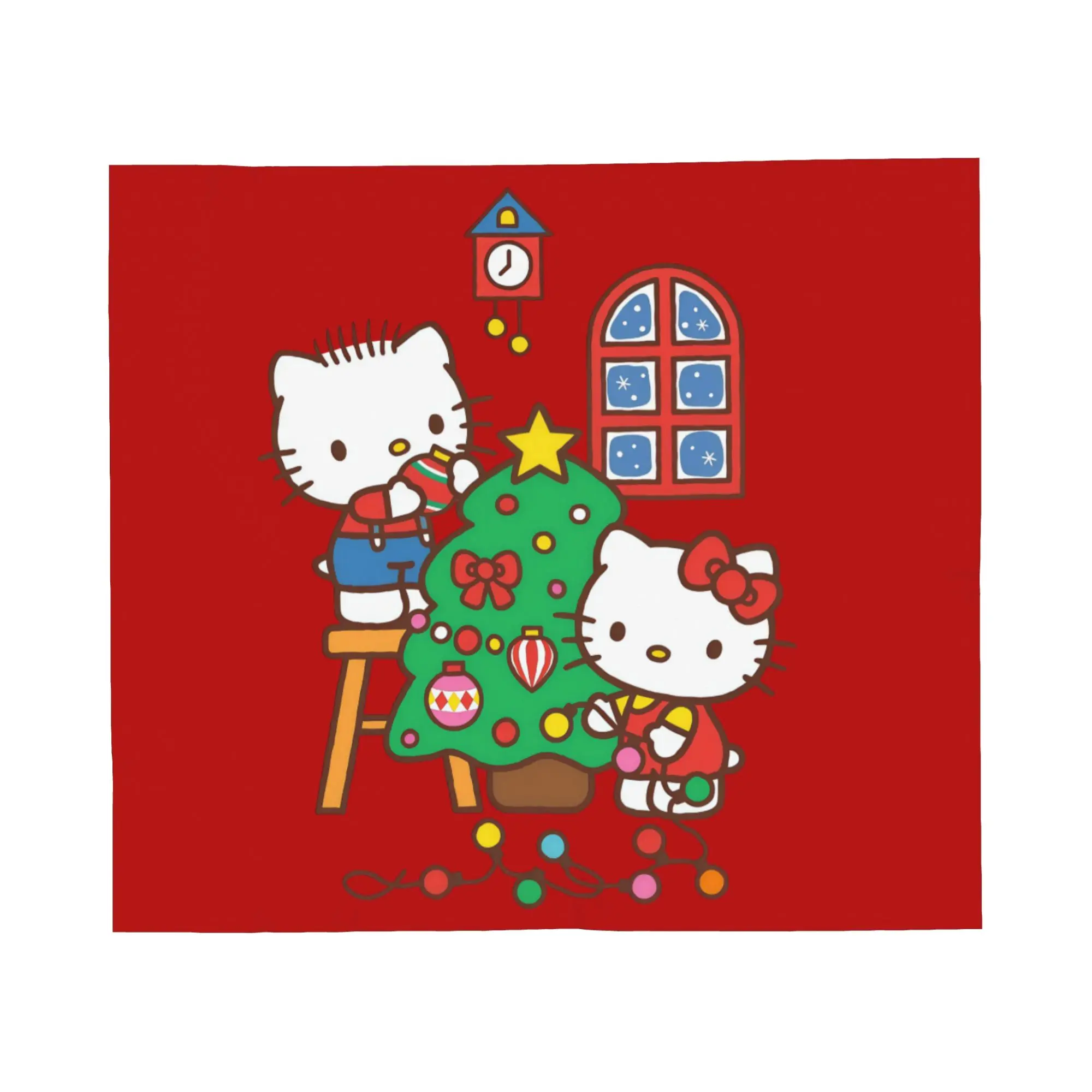 مرحبا كيتي وعزيزي دانيال عيد الميلاد بطانية الفانيلا الديكور خفيفة الوزن رقيقة رمي البطانيات للمنزل سيارة المفرش #2