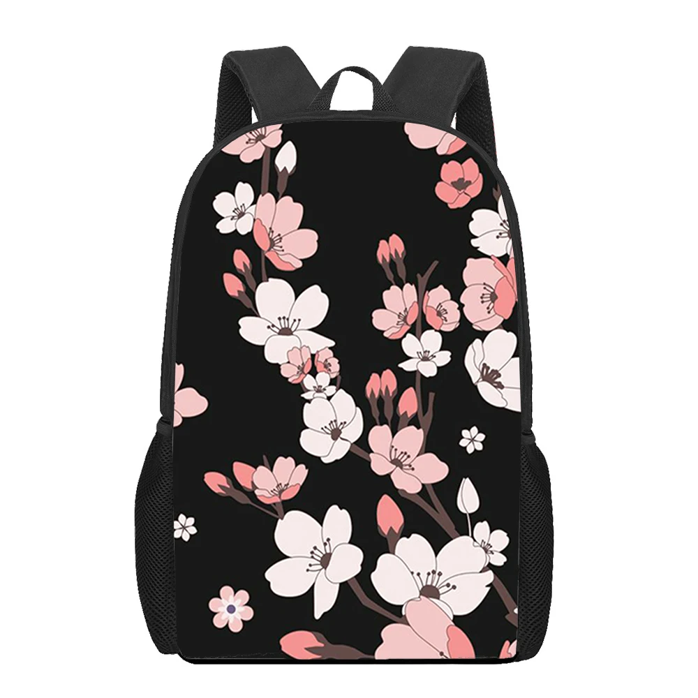 Flowers Floral Rose Plant Peony 3D Printed Book Bag Men Backpack For Teen Boys Kindergarten Children Large Capacity Backpack