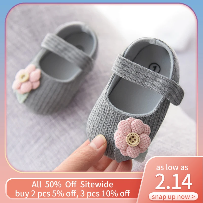

Lovely Flower Infant Girl Shoes Cotton Bottom Baby Soft Sole Princess Toddler First Walker Lightweight Newborn Prewalkers Shoe