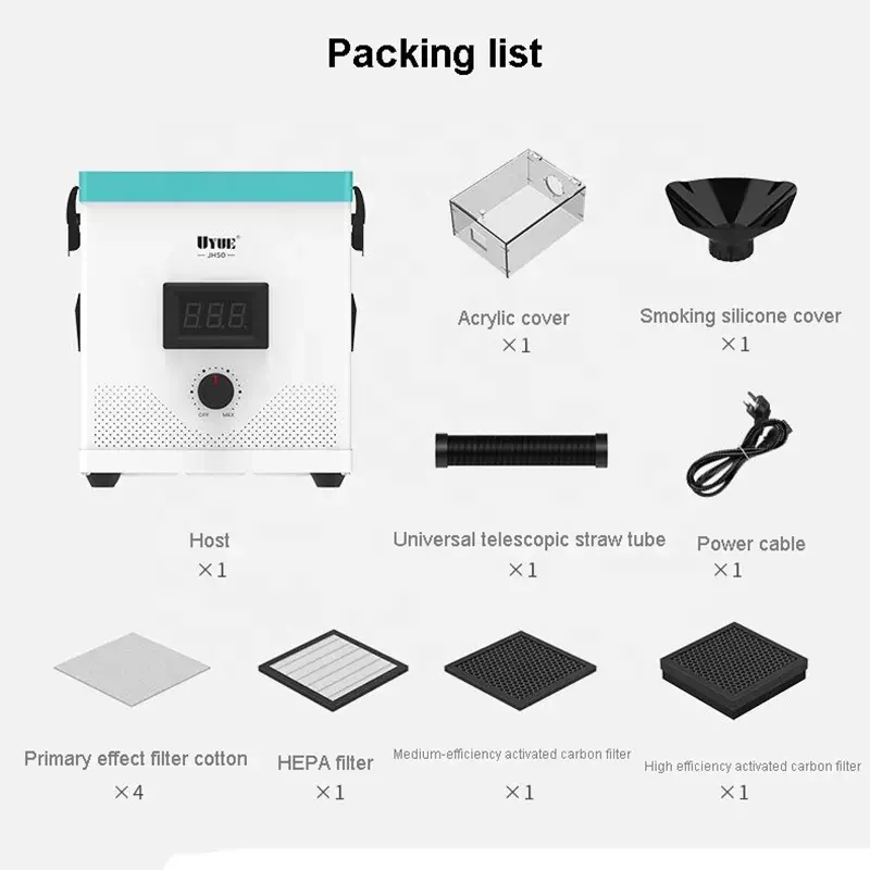 UYUE JH50 Fume Extractor Soldering Smoke Purifier 4 Layer Filter Dust Purification System for Phone Repair